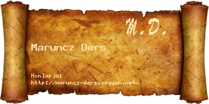 Maruncz Ders névjegykártya